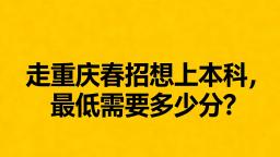 走重庆春招想上本科，最低需要多少分？