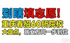 别瞎填志愿！重庆春招 60 所院校大盘点，就业方向一步到位