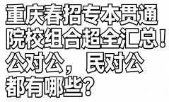 重庆春招专本贯通院校组合超全汇总！公对公，民对公都有哪些？